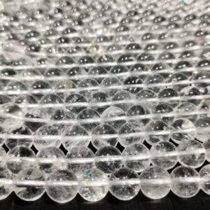 Natural Clear Quartz Stone 8mm 10mm Plane Beads Strings Lines Wholesale Bulk Supply Direct From Factory