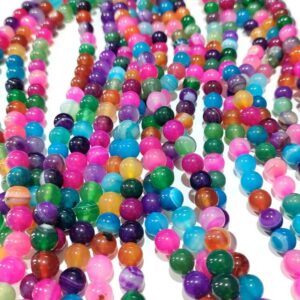 Natural Multi Agate Stone Star Quality 4mm 6mm 8mm 10mm Plane Beads Strings Wholesale Supply