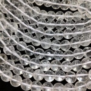 Natural Clear Quartz From Himalaya Stone Made in Gujarat Khambhat Regular Quality 7.5mm 8.5mm 50 Plane Beads Strings For Wholesale