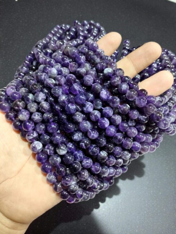 Natural Amethyst Regular Quality Stone 4mm 6mm 8mm 10mm Plane Beads Strings Lines Wholesale Bulk Supply Direct From Factory - Image 3