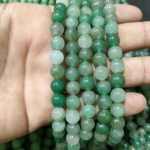 Natural Nylon Green Aventurine Stone Star Quality 8mm Plane Beads Strings Wholesale Bulk Supply Factory Price
