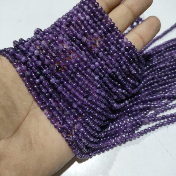Natural Amethyst Regular Quality Stone 4mm 6mm 8mm 10mm Plane Beads Strings Lines Wholesale Bulk Supply Direct From Factory - Image 4