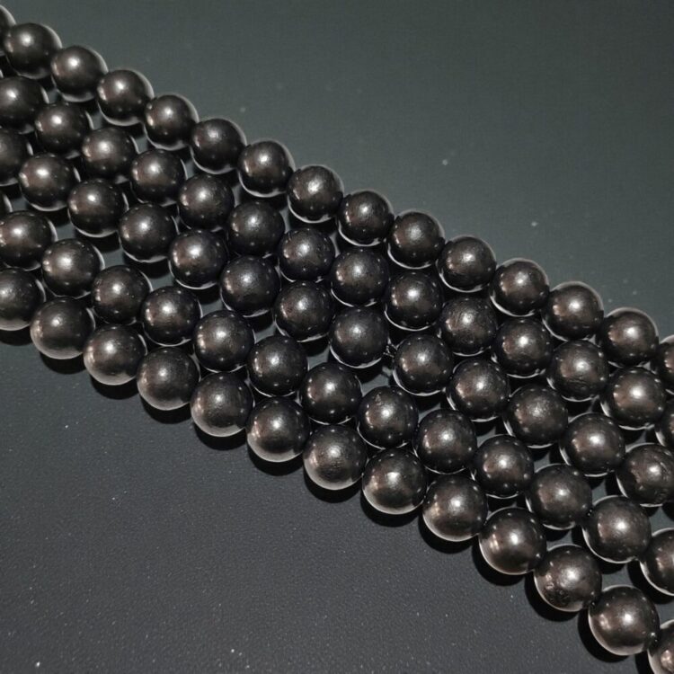 Natural Shungite Stone 8mm Plane Beads Strings Wholesale Bulk Supply Direct From Factory - Image 3