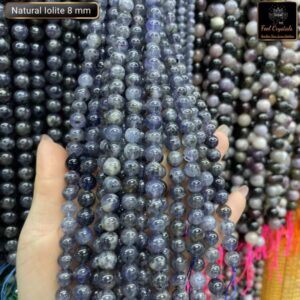 Natural Iolite Stone Star Quality 8mm 10mm Plane Beads Strings Energy Healing Crystals