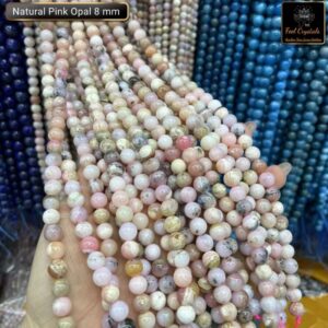 Natural Pink Opal Stone Star Quality 8mm Plane Beads Strings Energy Healing Crystals