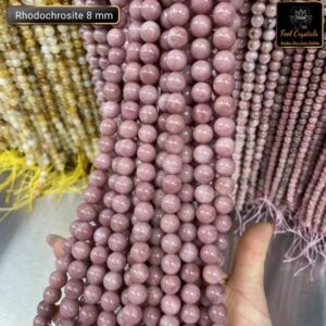 Natural Rhodochrosite Stone Good Quality 8mm 10mm Plane Beads Strings Wholesale Supply Factory Price