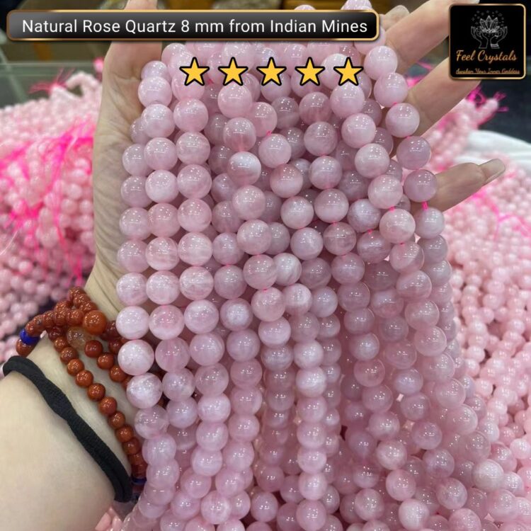 Natural Rose Quartz Stone 4mm 6mm 8mm 10mm Plane Beads Strings Lines Wholesale Bulk Supply Direct From Factory