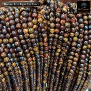 Natural Iron Tiger Eye Stone Star Quality 8mm 10mm Plane Beads Strings Positive Energy Stones Factory Price