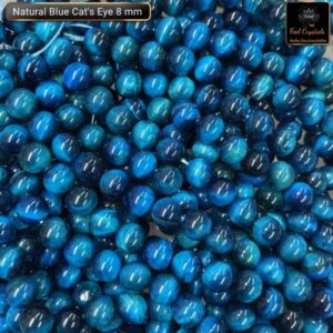 Natural Blue Cat's Eye Stone Star Quality 8mm 10mm Plane Beads Strings Energy Healing Crystals