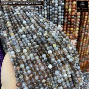 Natural Botswana Agate Stone Star Quality 8mm Plane Beads Strings Wholesale Supply