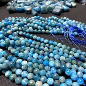Natural Blue Flash Apatite Stone Star Quality 4mm 6mm 8mm 10mm Plane Beads Strings Lines Wholesale Bulk Supply Direct From Factory