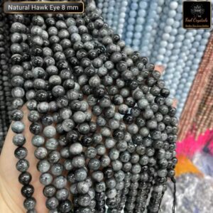 Natural Hawk Eye Cat's Eye (Grey Moonstone) Star Quality 8mm Plane Beads Strings Wholesale Supply