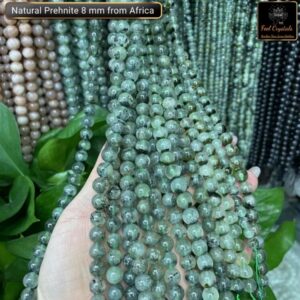 Natural Prehnite Stone Star Quality 8mm 10mm Plane Beads Strings Energy Healing Crystals