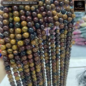 Natural Picaso Jasper Stone Star Quality 8mm 10mm Plane Beads Strings Energy Healing Crystals