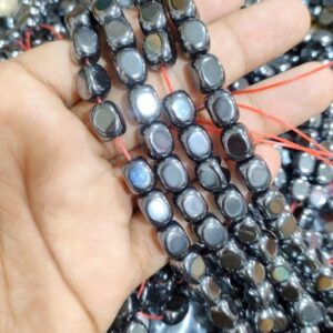 Natural Hematite Long Square Cube Shape Tumbled 8mm Strings Wholesale Bulk Supply Direct From Factory